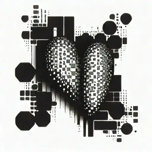 An Abstract Representation Of Binary Code Forming The Shape Of A Heart