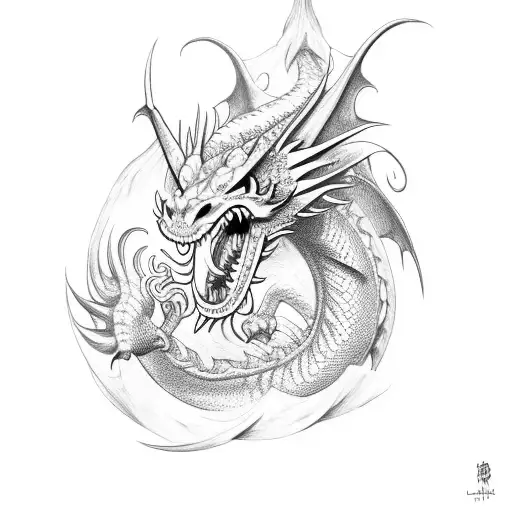 Dragon With Lotud