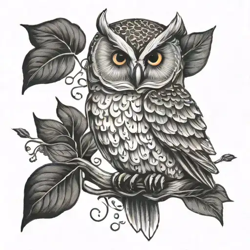 An Owl Perched On A Branch With A Bible Verse Intertwined In The Leaves