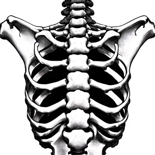 Spine Bones Black And White Symmetrical