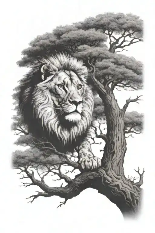 Babylion Big Tree With Big Treecrown In Optical Illusion