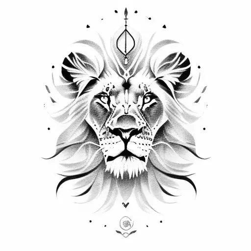 Lion Face And 4 Names