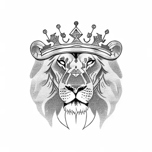 Lion's Head Wearing A Crown