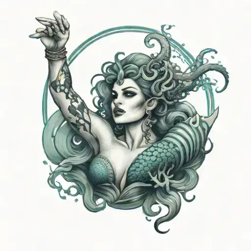 Evil Siren Full Body Teal Like Smoke