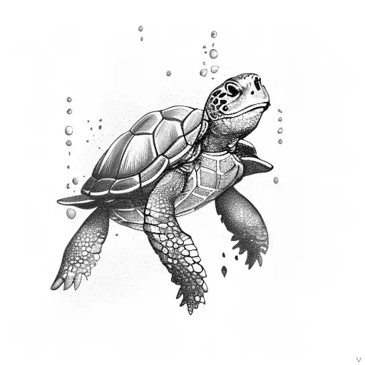 Turtle With Saxo On Back