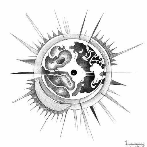 3 Points With Moon Earth And Sun