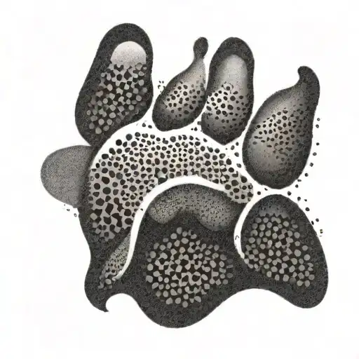 A Dog Paw Print Filled With Intricate Rap Lyrics Flowing