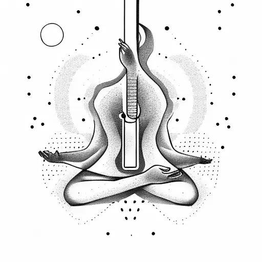 Yoga Poses Forming The Shape Of A Guitar