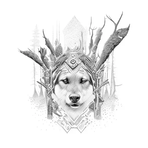 Shaman With Forest And Animals