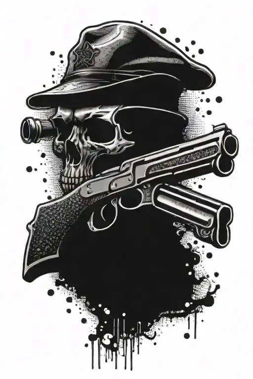 The Word Deathwish In Bones With Gun