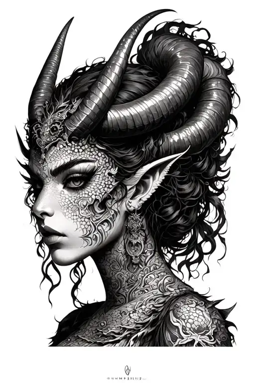 Female Demons With Horn And Japanese Demons