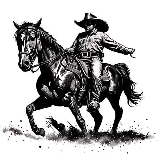 Cowboy Riding A Horse