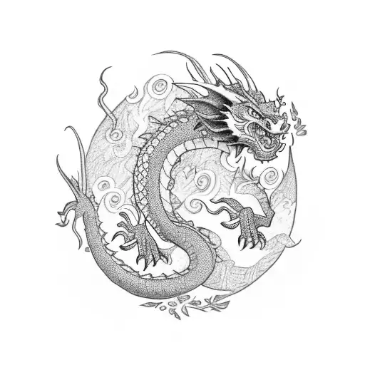 A Dragon Resting On A Bed Of Enchanting Flowers