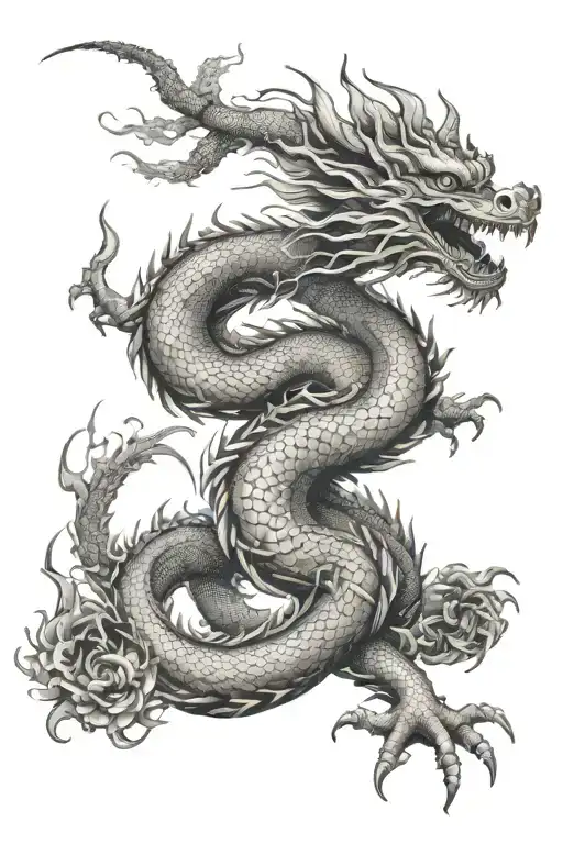 Big Chinese Dragon Flying