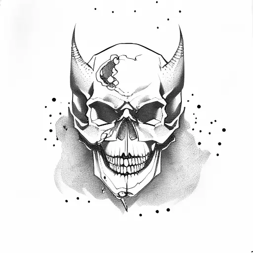 Skull Devill With Oni Mask