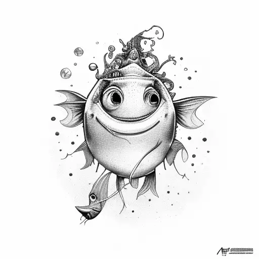 Female Angler Fish In The Style Of Pixar