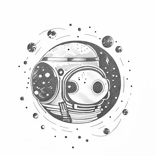 Astronaut In Space With Black Hole