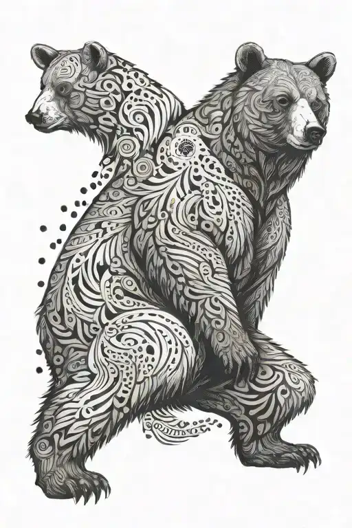 The Bear Stands On Its Hind Legs