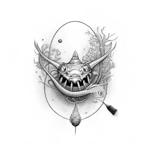 Female Angler Fish In The Style Of Pixar Profile View