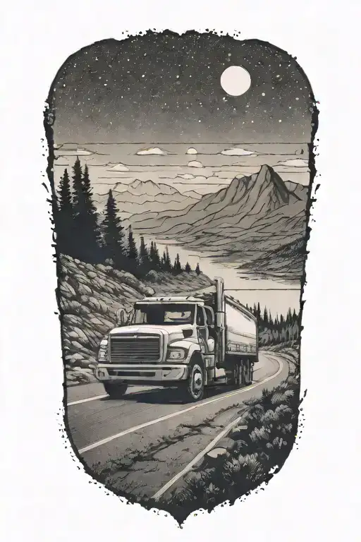 Truck And Road In Distance