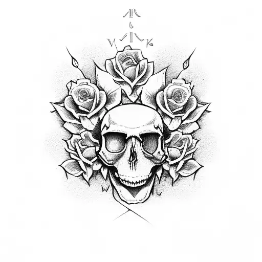 Skull With Roses
