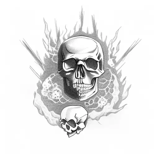 Skull In The Middle Of A Bonfire