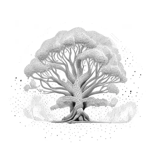 Large Tree That Is Slowly Burning