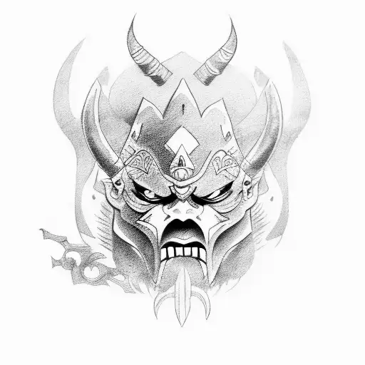 Oni Mask With Sword