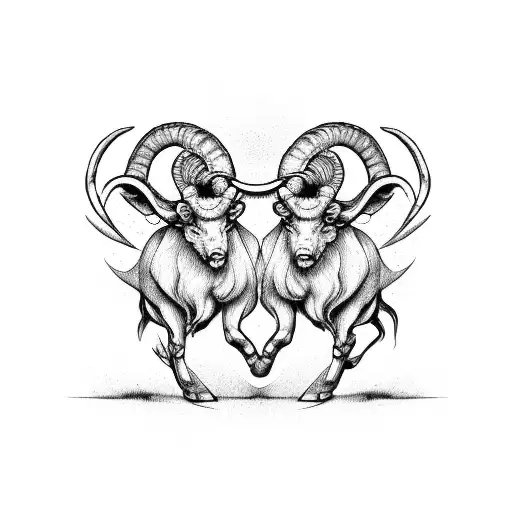 Two Intertwined Female Symbols Forming The Horns Of An Aries Ram