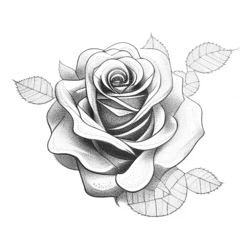 A Tattoo Design Of A Dark Rose