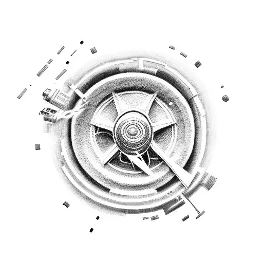 A Detailed Illustration Of A Car Engine With Video Game Elements Incorporated