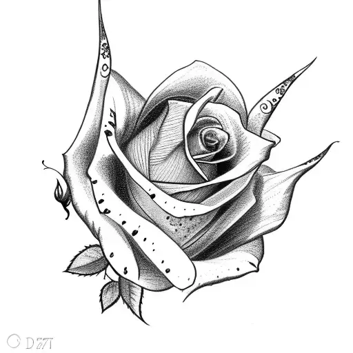 Small Rose With Butterfly