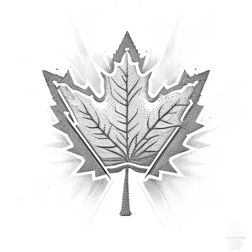 Hockey Goalie Silhouette With Canadian Maple Leaf