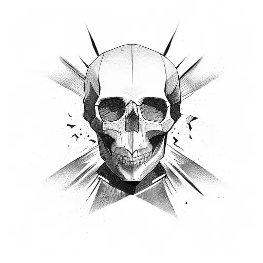 Man In Skull Mask With Text Zamins