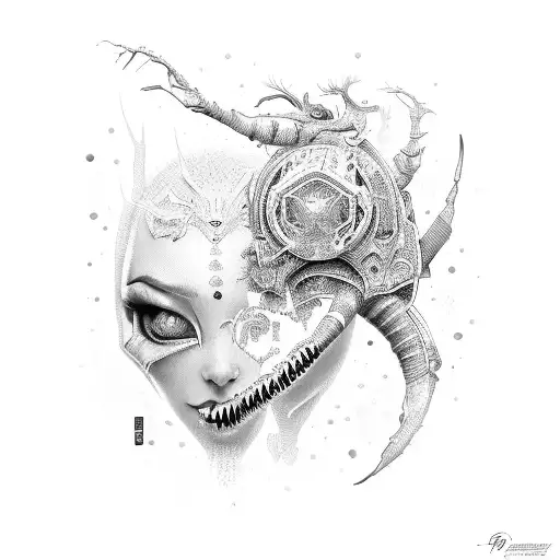 Alien Girl Green Eyes Lashes