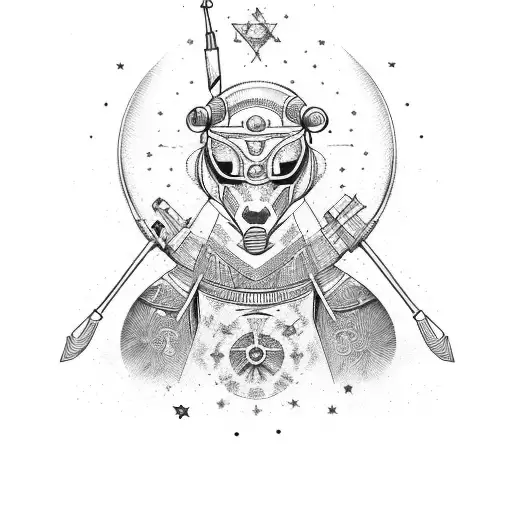 Sagittarius Zodiac Sign With Stars And Lines