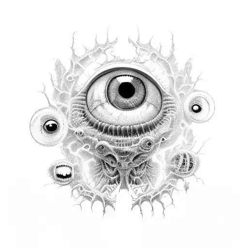 Creepy Monster Made Out Of Eyes