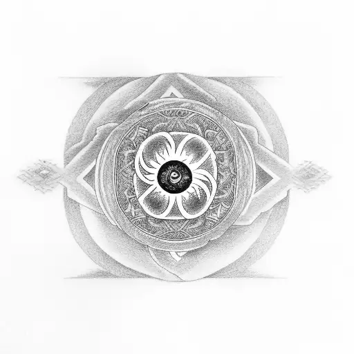 A Tattoo Of A Book And A Guitar Forming A Yin And Yang Symbol