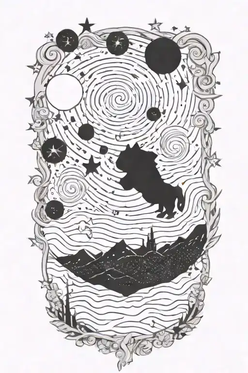 Van Gogh Starry Night With Leo Constellation