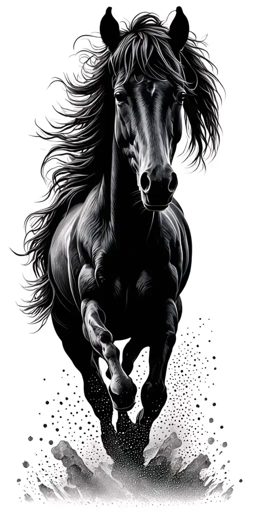 Horses Running In The Mountains