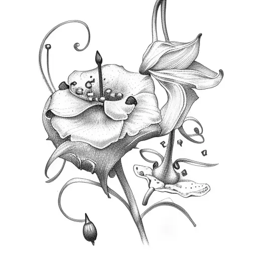 Christian Cross With Lily Of The Valley And Poppy Flowers