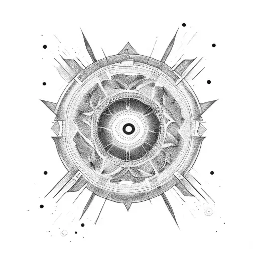 Black Circle In Center Of Design