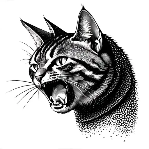 Angry Cat Head Profile Holding