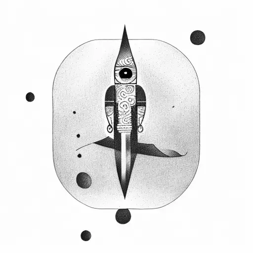 3 Men Floating Off Into Space Each Holding An Umbrella With Curved Handle