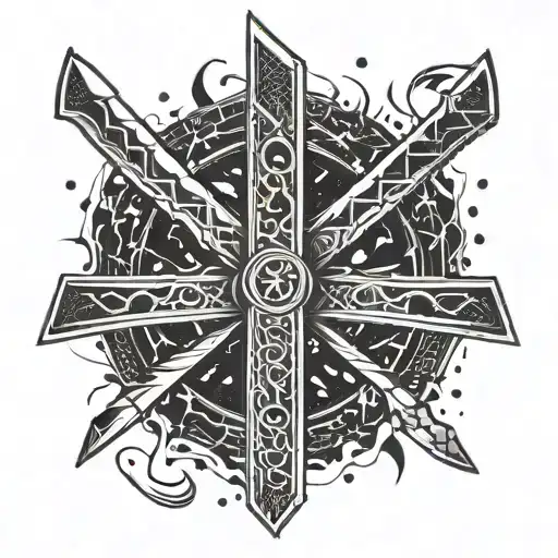 V42 Knife With 3 Lightning Bolts Across It