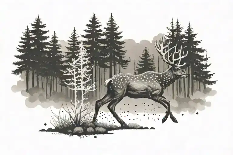 Deer Running Forrest