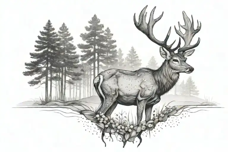 One Deer Forrest Line