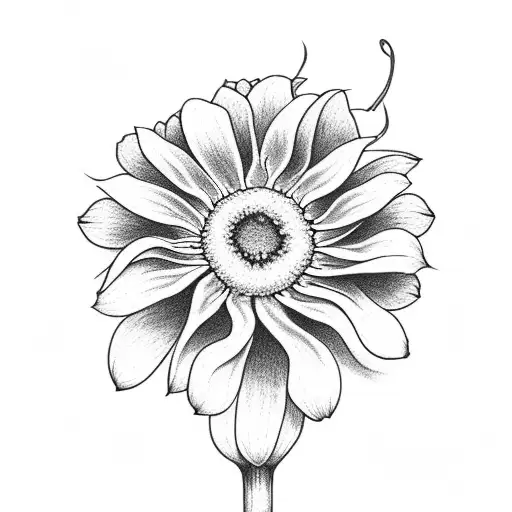 A Morning Glory With A Daisy And A Chrysanthemum