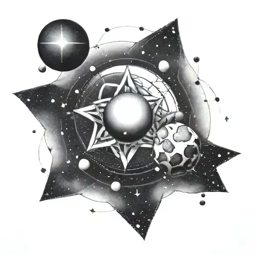 Orbiting Moons Around A Central Star To Symbolize Family Dynamics