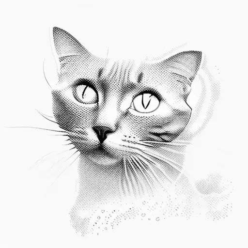 A Cat Silhouette Formed By Overlapping Camera Shutter Blades